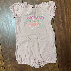 pale pink romper “mommy makes me happy” 6-9 months
